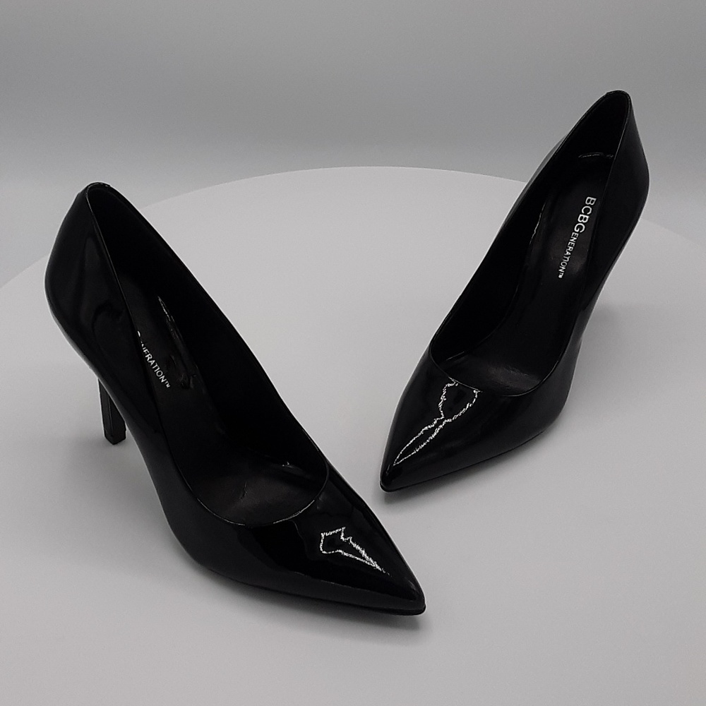 BCBGeneration BG-Flash Black Patent Pump Heels